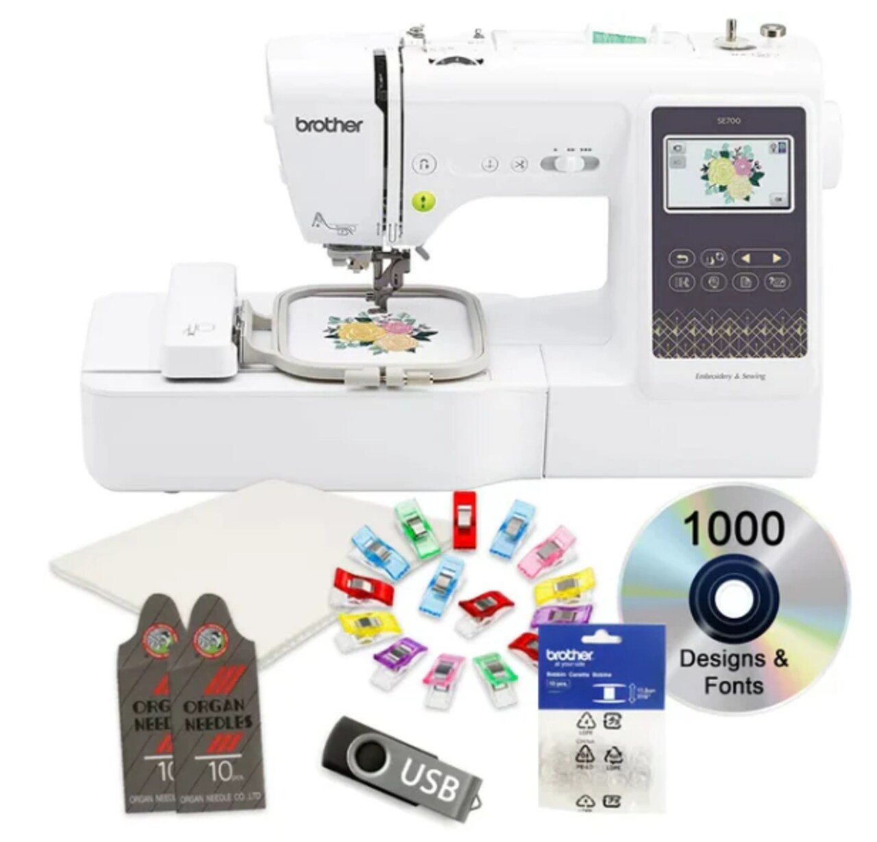 Brother SE700 Sewing and Embroidery Machine 4x4 With $199 Bonus Bundle
